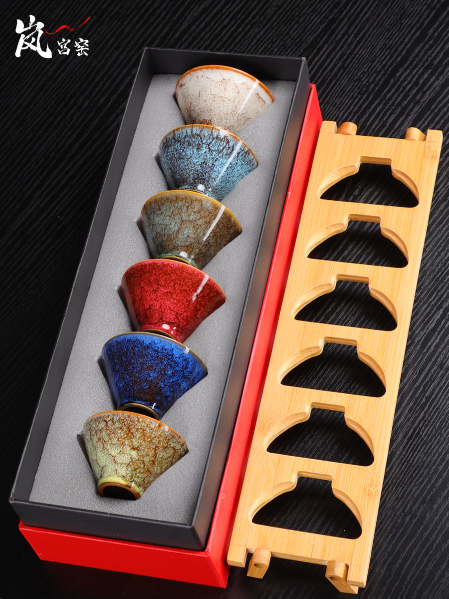 采购产品六色茶杯，竹帽杯，六件套陶瓷茶具，小茶碗，个人茶杯，