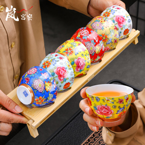 精致珐琅陶瓷主人杯6只礼盒装