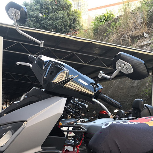 踏板摩托车铃木UU UE UY125 后E视镜凸镜球面大视野改装反光镜配