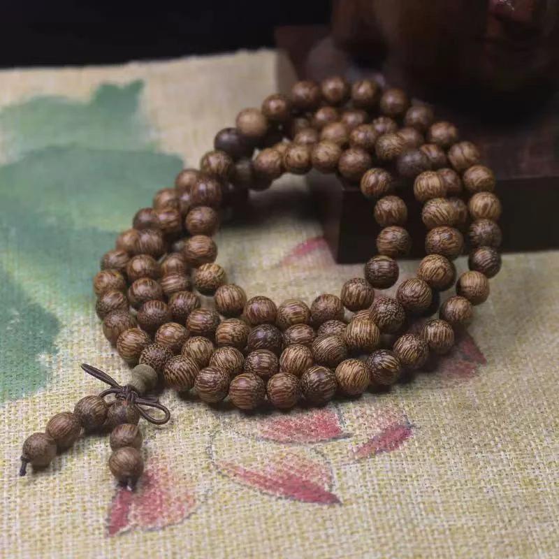 香木8mm圆珠手链木质DIY男女款108颗念珠文玩手串
