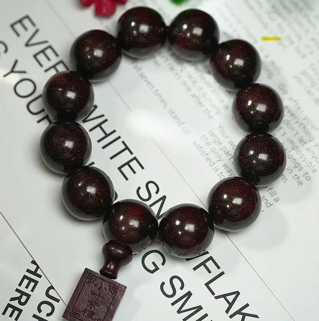 小叶紫檀佛珠手串乌木串手链文玩情侣款文玩手串