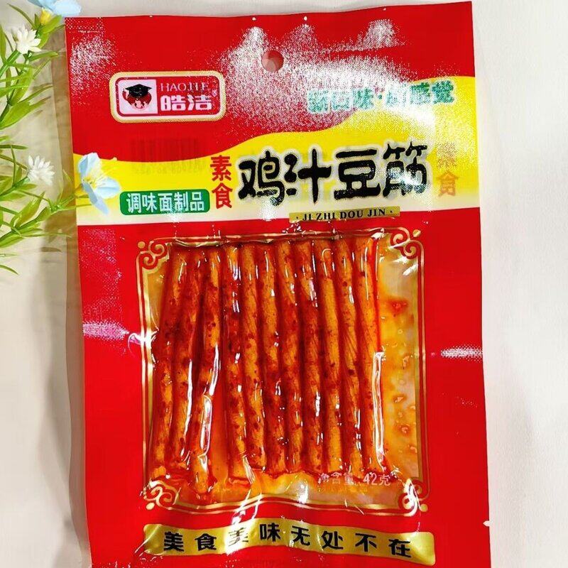 皓洁鸡汁豆筋辣条42克素牛筋面筋8090后童年怀旧麻辣零食小吃