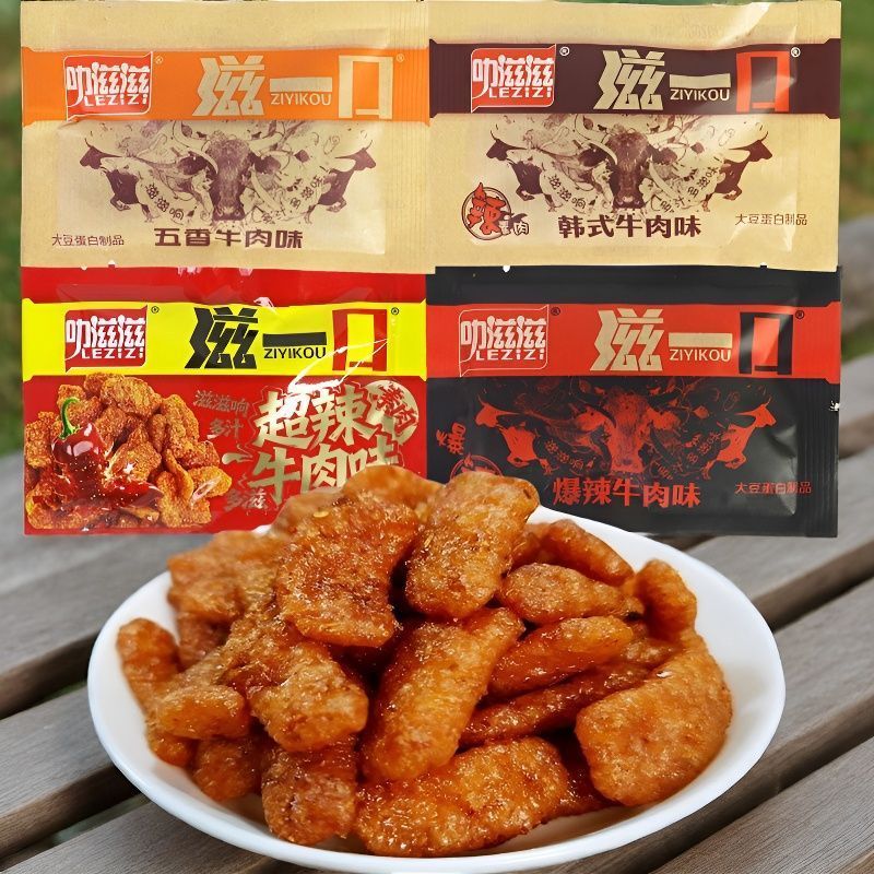 叻滋滋一口素牛肉味辣条8090后儿时怀旧香菇肥牛味小吃网红零食品