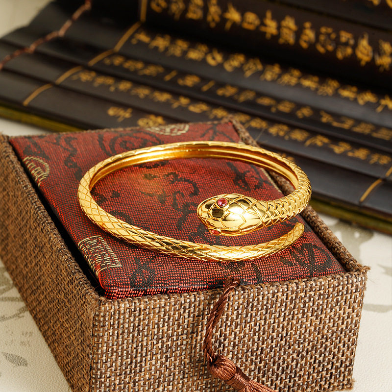 越南沙金蛇手镯女时尚高级感气质小众镯子高级感手饰品不掉色