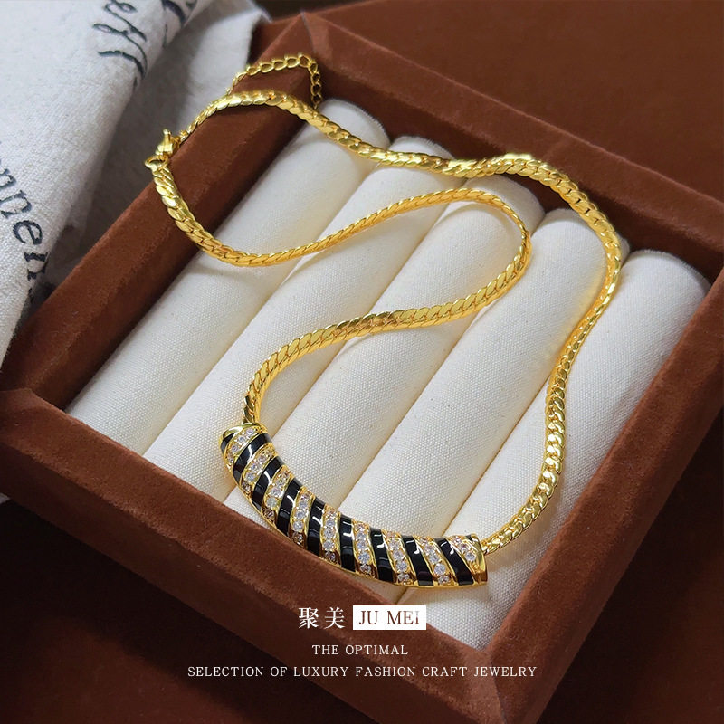 欧美夸张弧形沙金项链女款2026新款锁骨颈链轻奢高级感冷淡风配饰