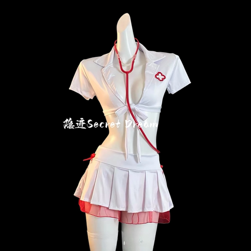 隐迹性感火辣护士制服套装激情角色扮演纯欲诱惑JK超短裙qqny