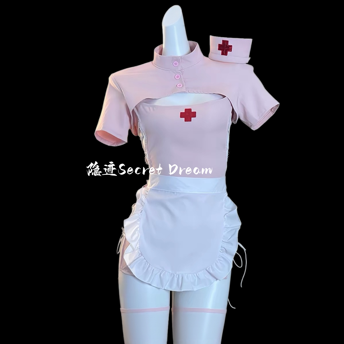 隐迹性感纯欲风镂空护士cos角色扮演包臀裙制服套装万圣睡衣qqny