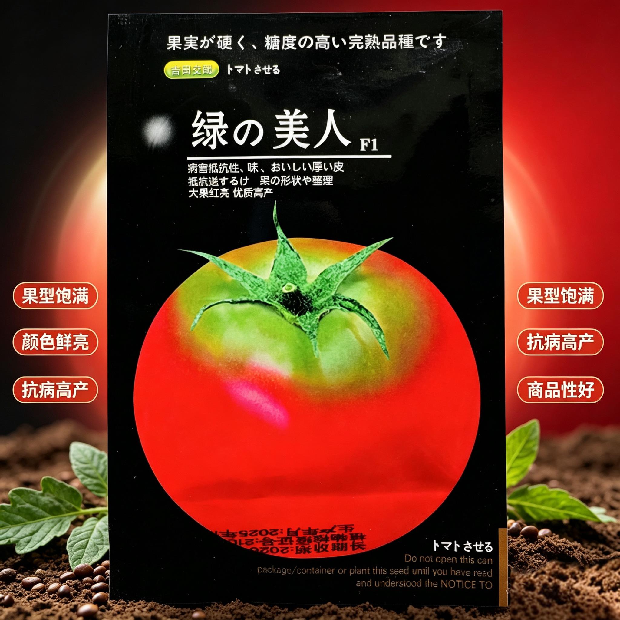 绿美人草莓番茄种子早熟绿腚铁皮柿子带绿肩粉果水果西红柿种子