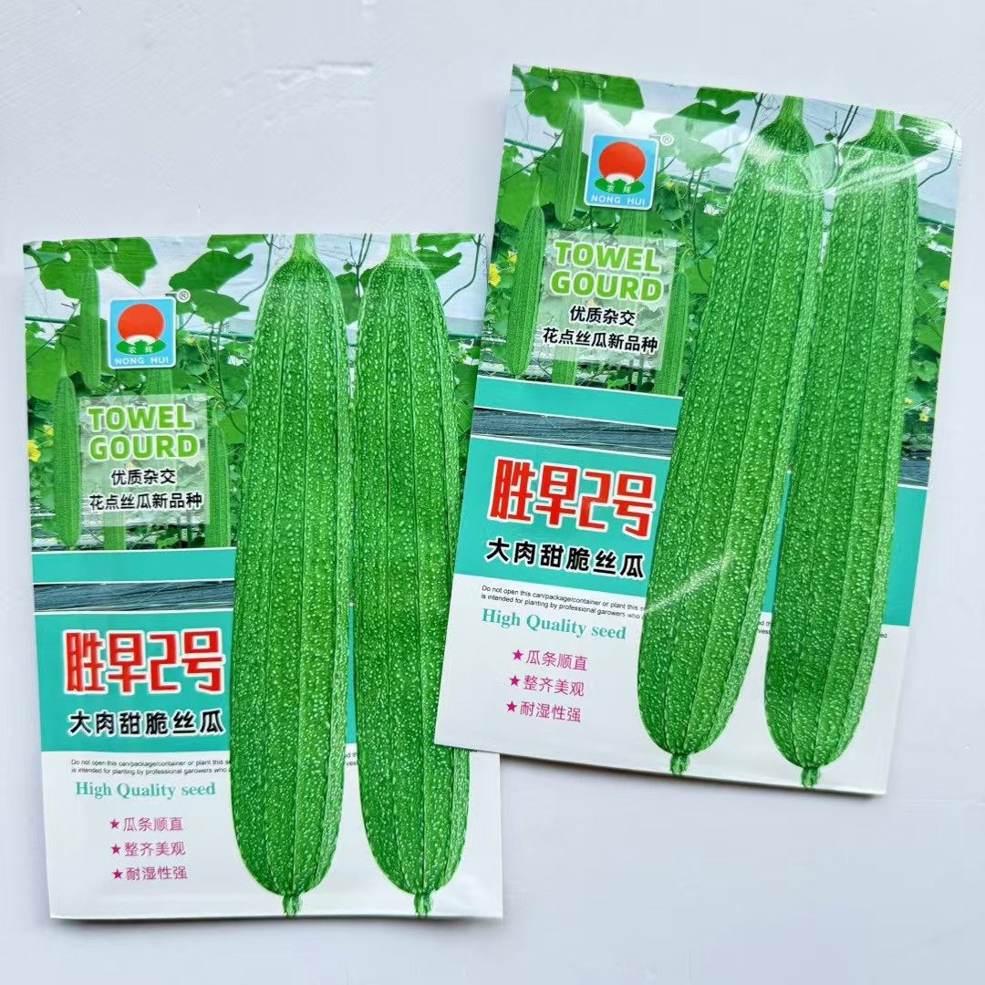 胜早2号花点大肉甜脆丝瓜种子瓜条顺直整齐度好 耐湿性强早熟耐寒