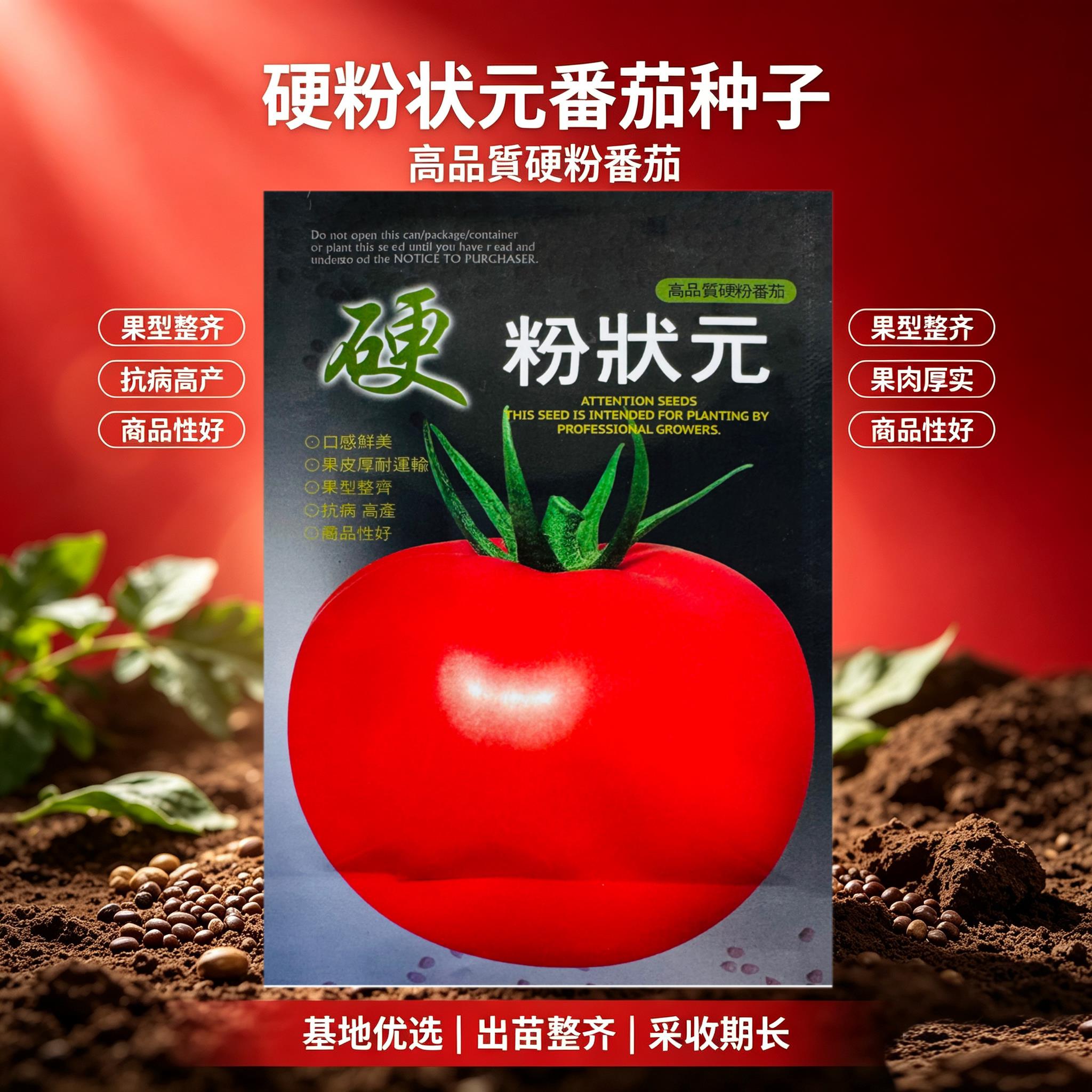 硬粉状元番茄种子无限生长不早衰耐寒抗病春秋大棚露地高产西红柿
