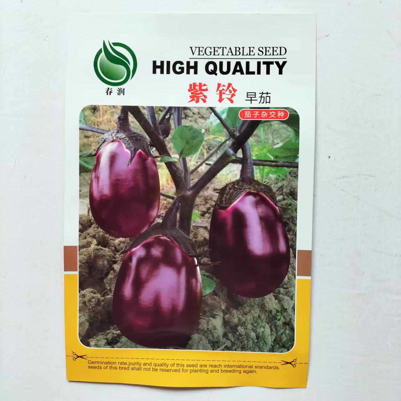 紫铃早茄红茄种子早熟卵圆形紫红圆茄种子高产白肉茄子种子