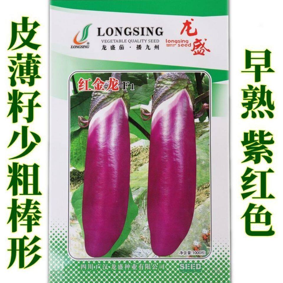 龙盛红金龙早熟粗棒形茄子烧烤茄紫红艳丽皮薄籽少肉白色春秋播种