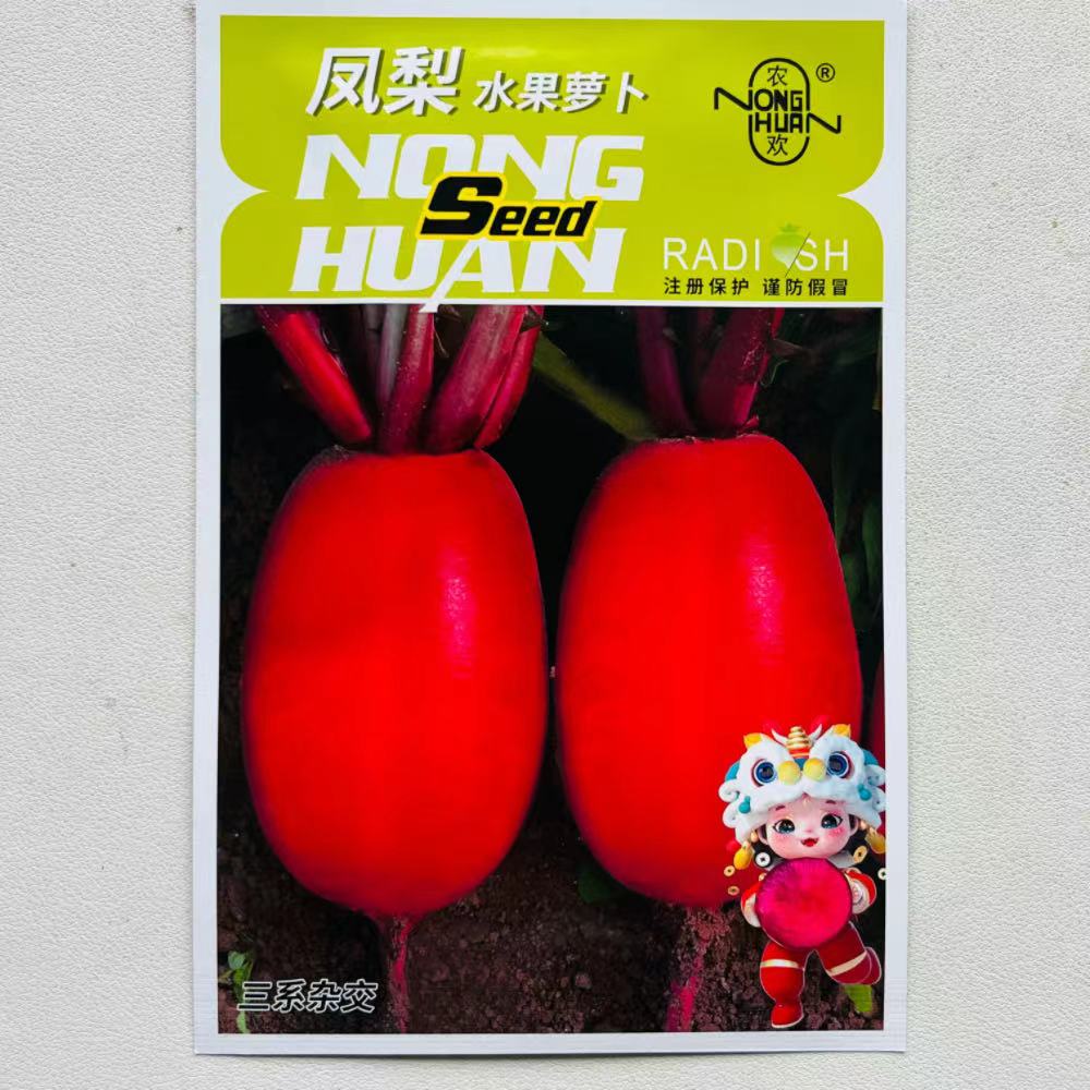 凤梨红皮水果萝卜种籽脆甜多汁抗裂耐储大田菜园秋季红心萝卜种子