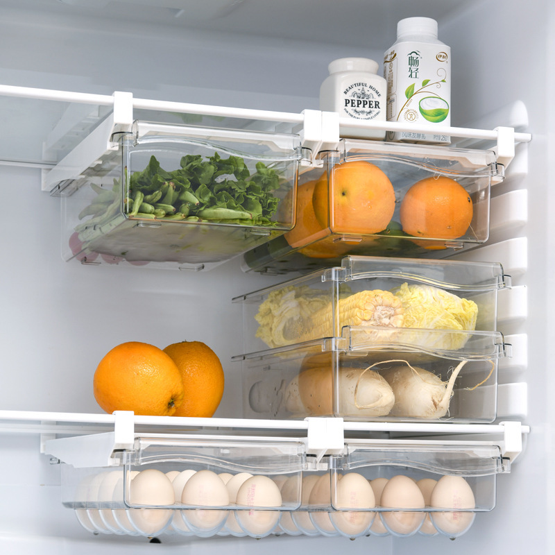 冰箱收纳盒厨房食品级冷冻保鲜抽屉鸡蛋分隔板悬挂整理神器置物架