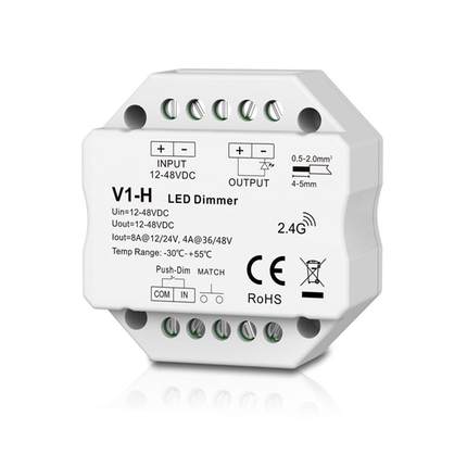 V1-H/PDC12-48VRF⾃复位开关调光86盒安装PWM频率可选认证5年