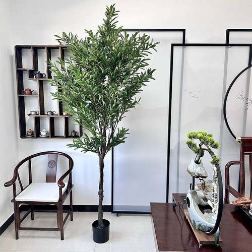 北欧家居室内仿真绿植橄榄树客厅落地窗台装饰好物假盆景植物