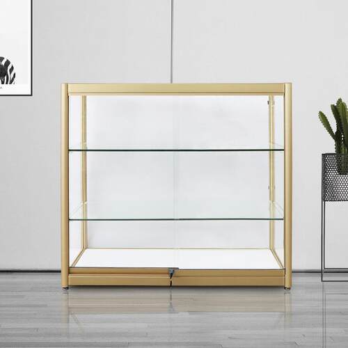 玻璃柜台透明商用铝合金展示柜样品产品陈列柜珠宝首饰双层展柜