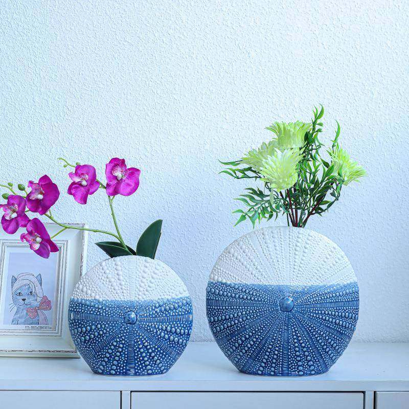 北欧陶瓷摆件花瓶海洋风格双色简约现代干花器工艺家居摆件大小号,纺织面料/辅料/配套,纺织机械配件,淘宝优惠券,粉丝福利购,淘宝优惠卷