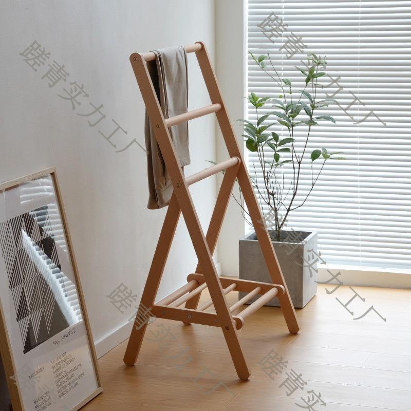 衣帽架实木小型挂衣架床头挂衣架收纳架裤架卧室衣帽架子家用北欧