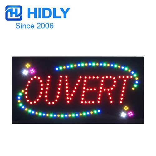 法国橱窗招牌跨境出口法语营业中招牌LED ouvert sign 30*60cm