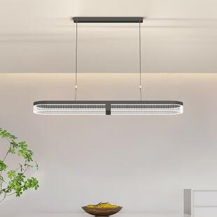 餐厅吊灯2025新款简约现代感长条一字设计师款极简中山灯具