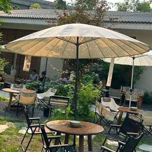 网红民宿户外院子遮阳伞2.7米圆形大商用太阳伞防晒中式庭院花园