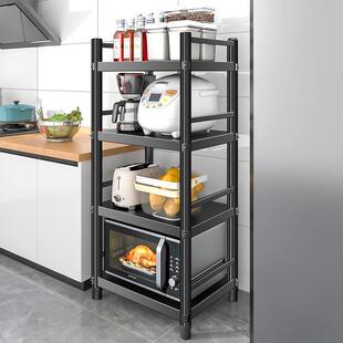 厨房置物架落地夹缝架方型多层收纳架微波炉烤箱储物架子家用放锅