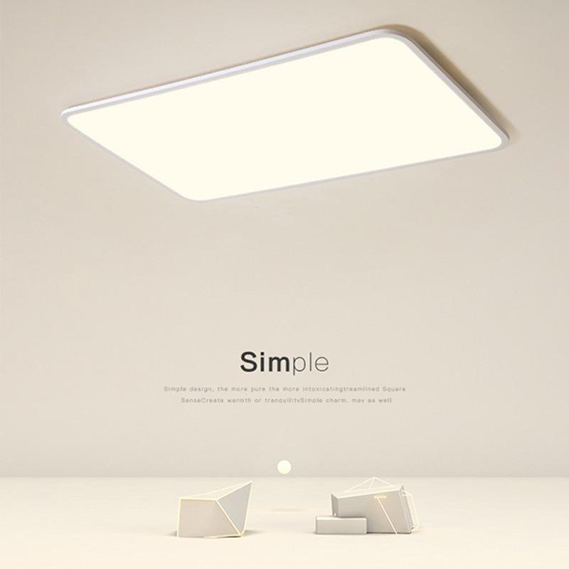 吸顶灯全光谱客厅灯现代简约大灯大厅主灯白色超薄长方形中山灯具