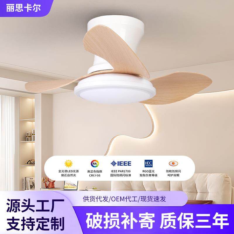 全光谱吸顶风扇灯家用阳台过道走廊风扇灯现代简约书房小型风扇灯