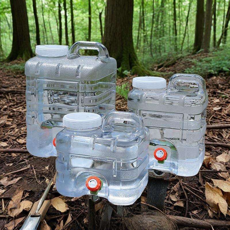户外车载水桶家用储水手提大容量便捷式野营pc透明蓄水箱带龙头
