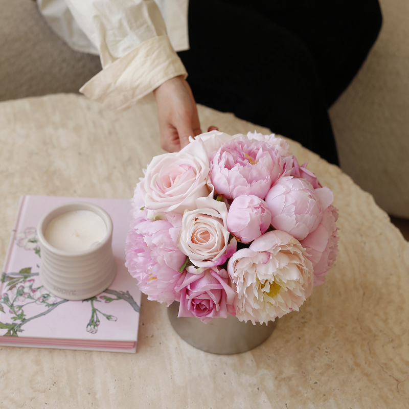 假花仿真花摆设花艺 花瓶插花蝴蝶兰芍药婚房布置玄关摆件