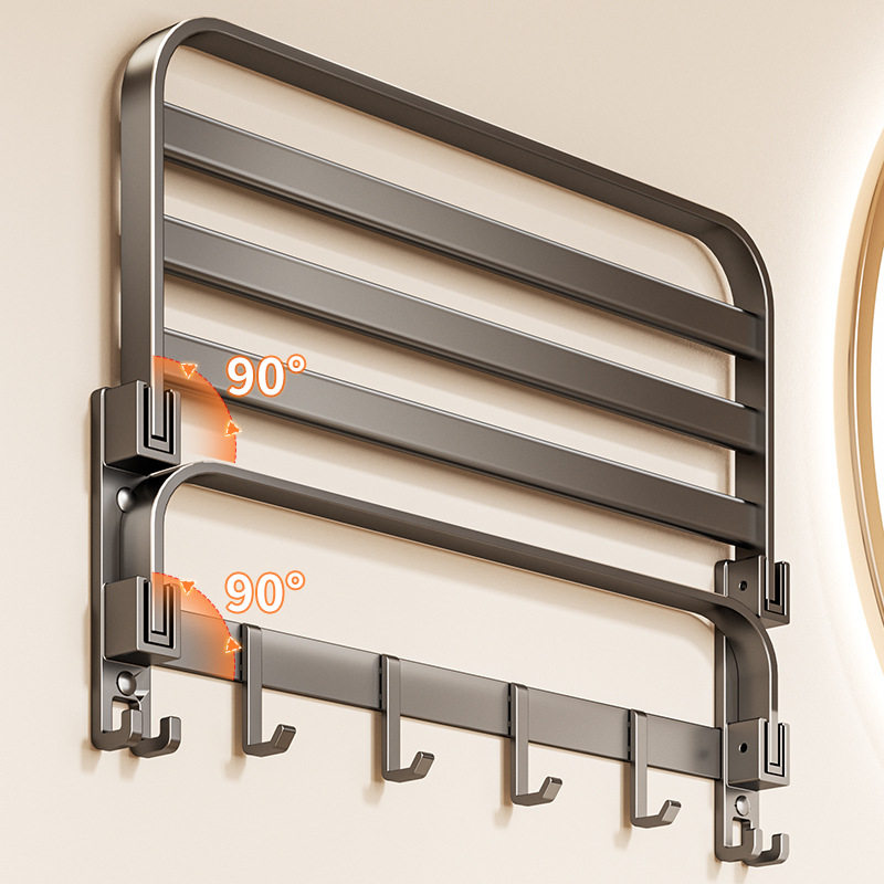 卫生间毛巾架免打孔枪灰置物架壁挂式浴巾架浴室洗手间厕所收纳架,家装主材,卫浴五金组合套装/挂件套餐,淘宝优惠券,粉丝福利购,淘宝优惠卷