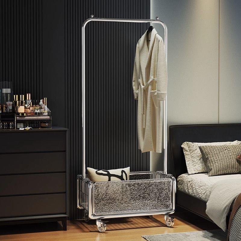 可移动衣帽架卧室衣架落地家用挂衣架简易床头放衣服收纳置物架子