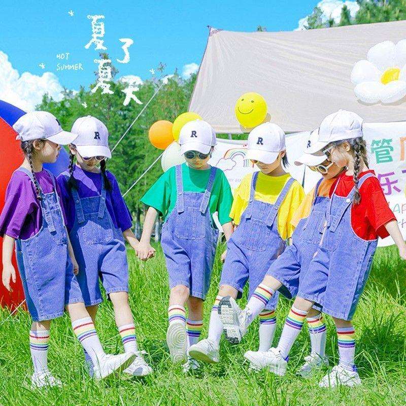 儿童演出服表演幼儿园毕业背带裤运动会小学生班服啦啦队合唱服装