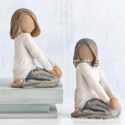 Willow Tree Joyful Child树脂女孩天使摆件家居工艺品桌面雕像