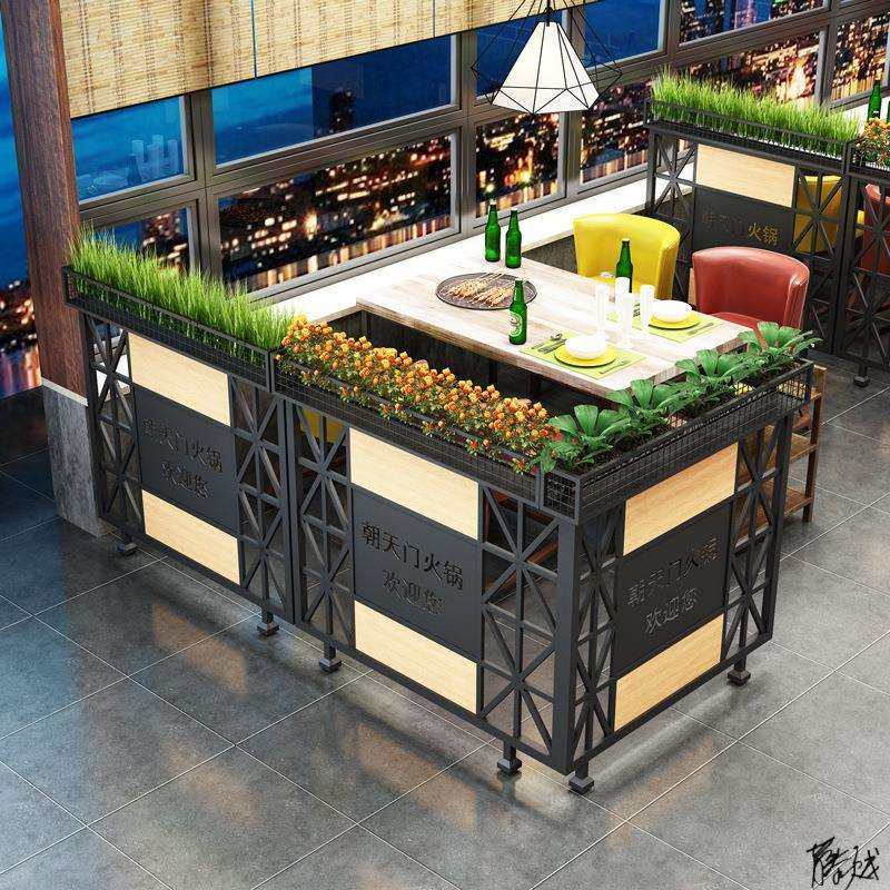 置物架工业风书柜展示架客厅屏风盆栽实木书架美式镂空隔断装饰