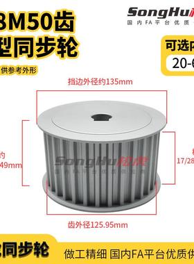 EBL01-S8M150-50-A-N-d20至50孔S8M50齿同步轮槽宽17 S8M同步带轮