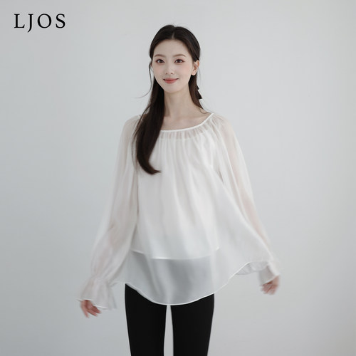 LJOS | 云舞白轻薄清透质感铜氨丝正反两穿高级通勤铜氨纤维衬衫