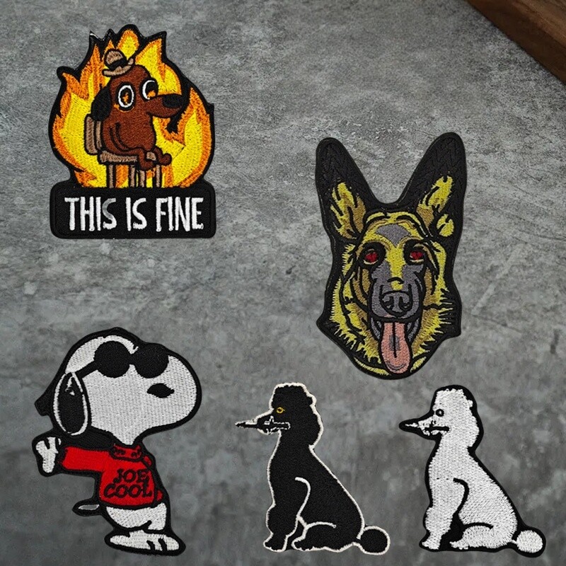 德国牧羊犬狗狗徽章贵宾犬士气章宠物犬刺绣魔术贴臂章户外背包贴