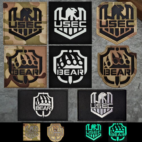 逃离塔科夫反光魔术贴章 USEC BEAR臂章战术背包贴夜光士气章徽章