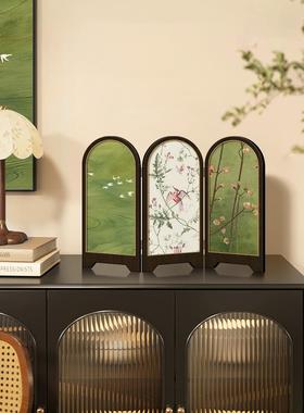 小清新绿飞燕桌面客厅屏风摆件画法式餐厅餐具柜装饰画