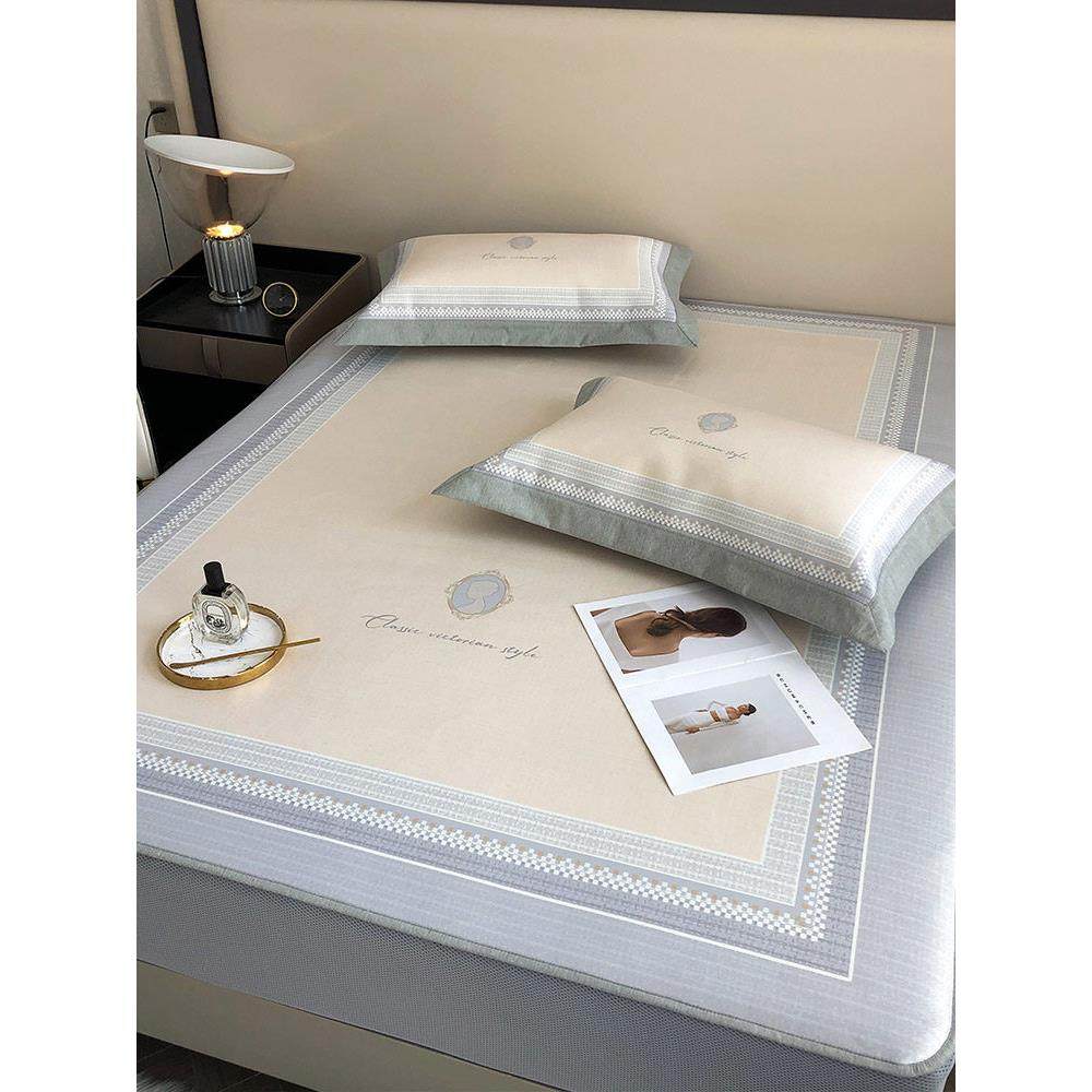 采购产品夏季轻豪华风格数码印花垫三件套，可水洗和机洗裸床单，