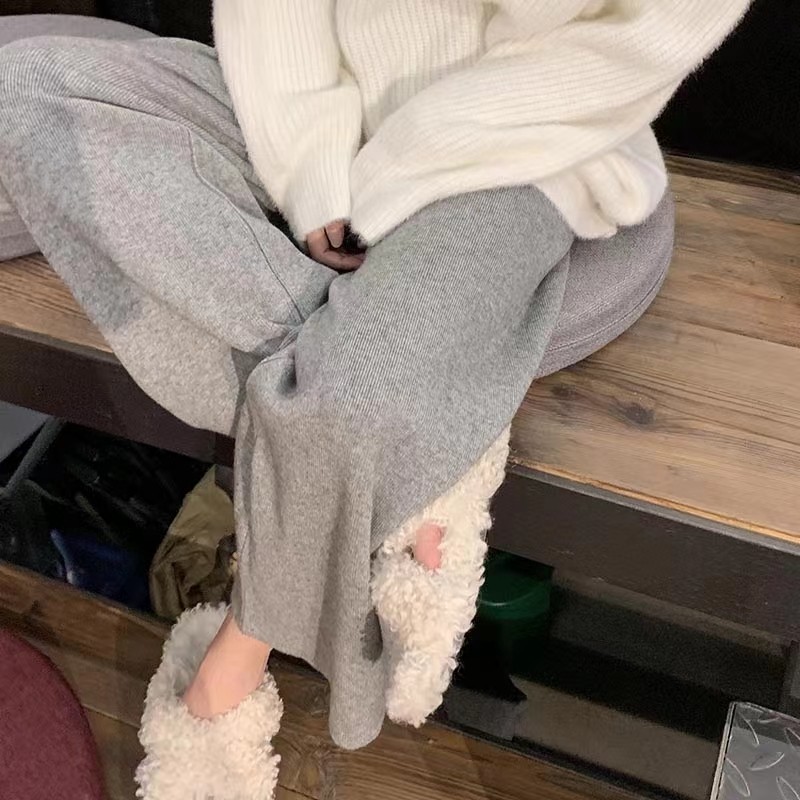 孕妇针织阔腿裤春秋冬季外穿宽松大尺码长裤子直筒垂感百搭托腹休,孕妇装/孕产妇用品/营养,孕妇休闲裤,淘宝优惠券,粉丝福利购,淘宝优惠卷