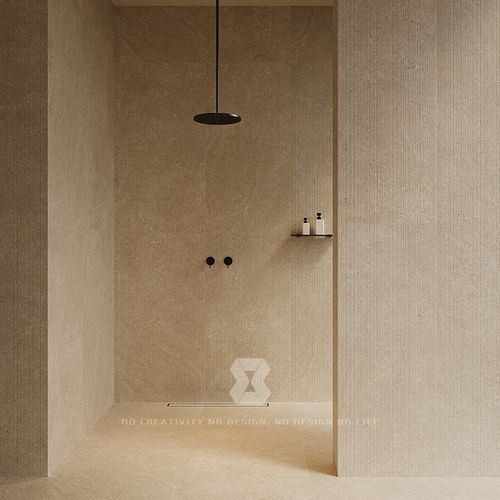 意式简约莱姆石瓷砖米白黄色卫生间民宿酒店平面拉槽耐磨防滑地砖