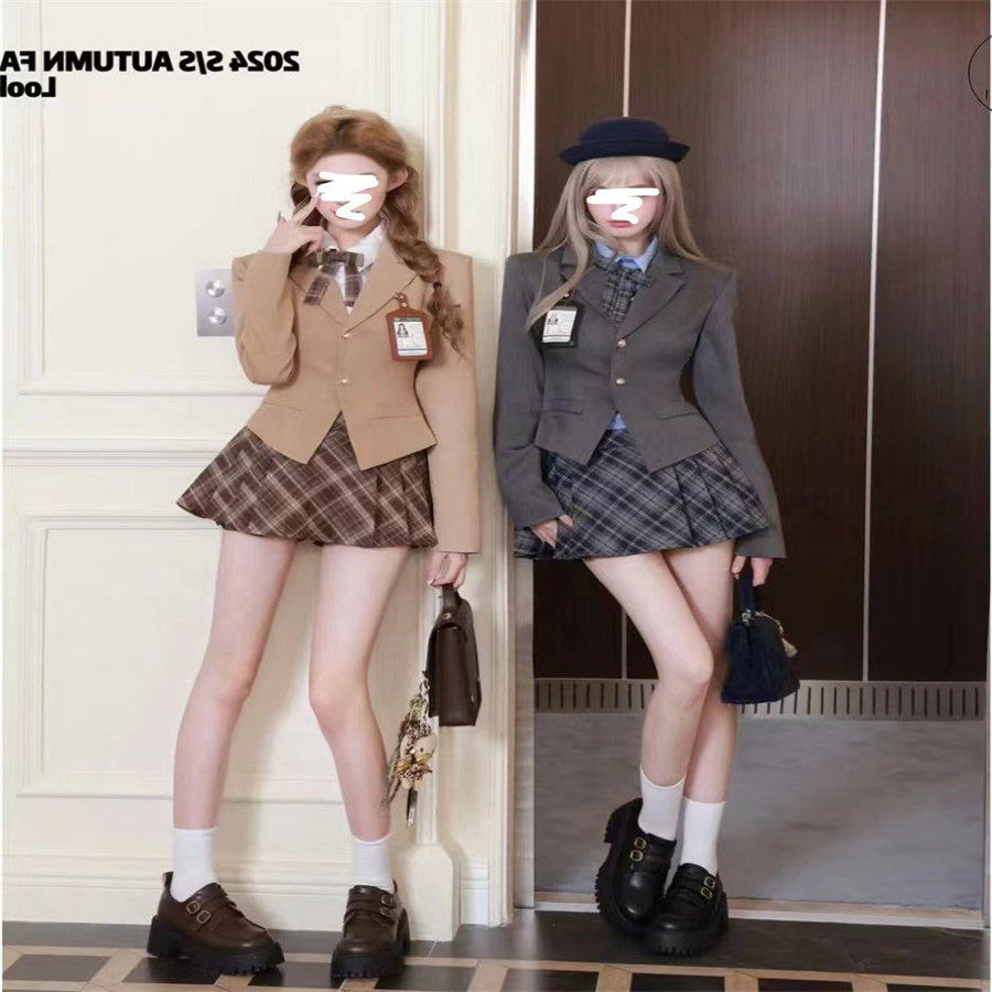 韩系英伦学院风圣诞套装J