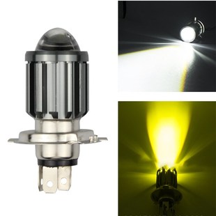 摩托车透镜灯电动车激光射灯改装 12V60V强光LED大灯泡远近光 内置