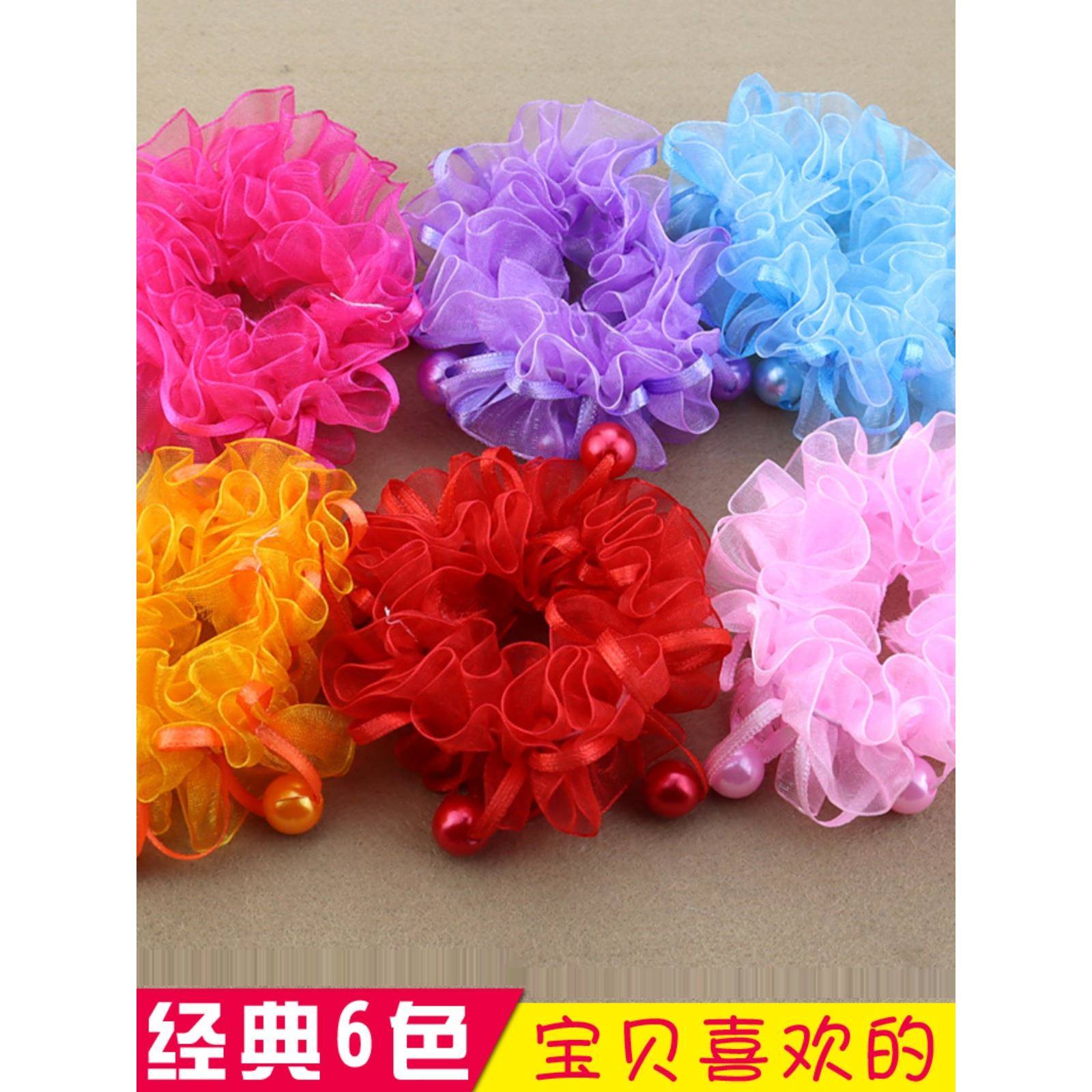 新款儿童头花饰品公主盘发发圈扎头绳发绳女孩舞台表演发饰头饰品