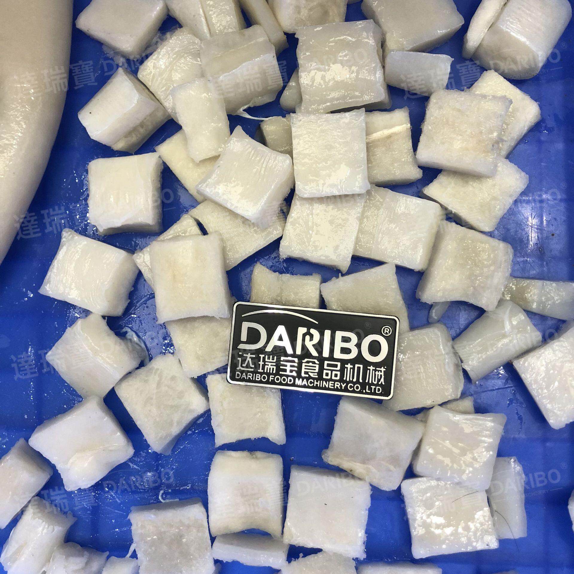 a冷冻鱿鱼板秘鲁鱿鱼切块切丁机 冻鱼2*2cm切块机切块大小可选做
