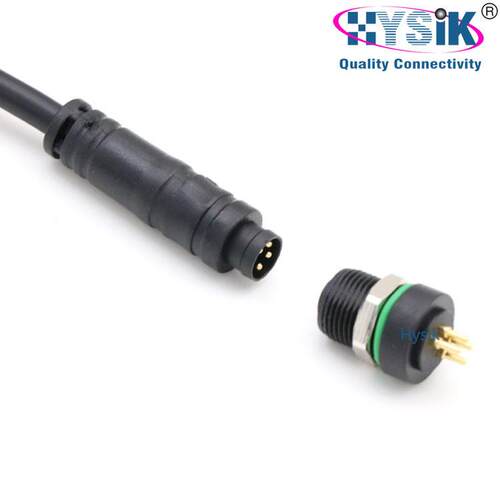 M8连接器 3芯4芯推锁式英特诺滚筒设备卡扣延长电缆
