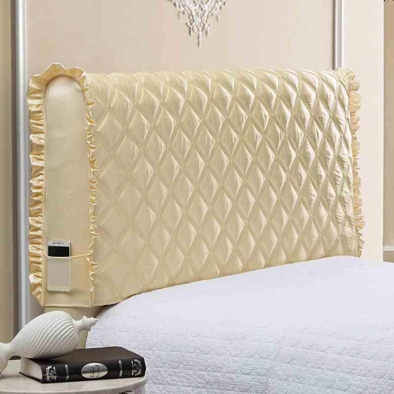 欧苏缦布艺床头罩木床头套加厚欧式皮床1.5实m防尘罩1.8床保护套